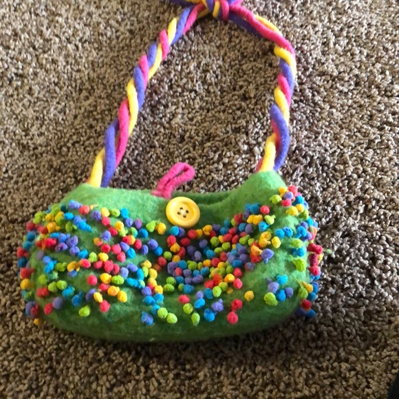 Hand knit.  Felted purse. - Picture 2 of 6